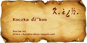 Koczka Ákos névjegykártya