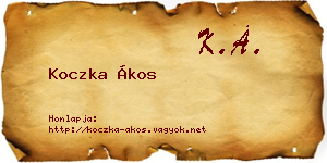 Koczka Ákos névjegykártya